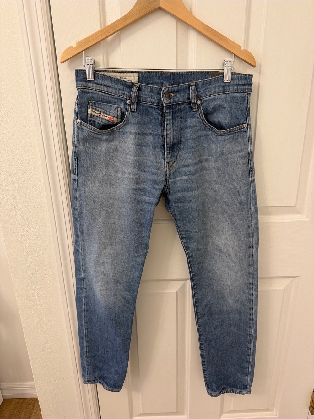 Diesel Light Blue Denim Men’s Jeans with Contrast Stitching